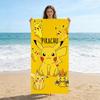 1 шт. P-Pokmon Пикачу Пляжное полотенце Быстросохнущее Маленькое и большое Подходит для пляжа, бассейна, йоги, спортзала, дома Милый подарок для друга, семьи