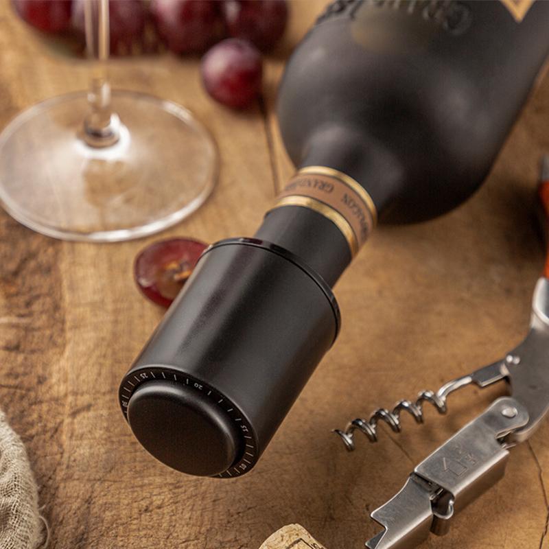 Wine Stopper Vacuum Sealed Storage 2 Piece Push Button Design Leak Proof for Kitchen Home Bar Accessories