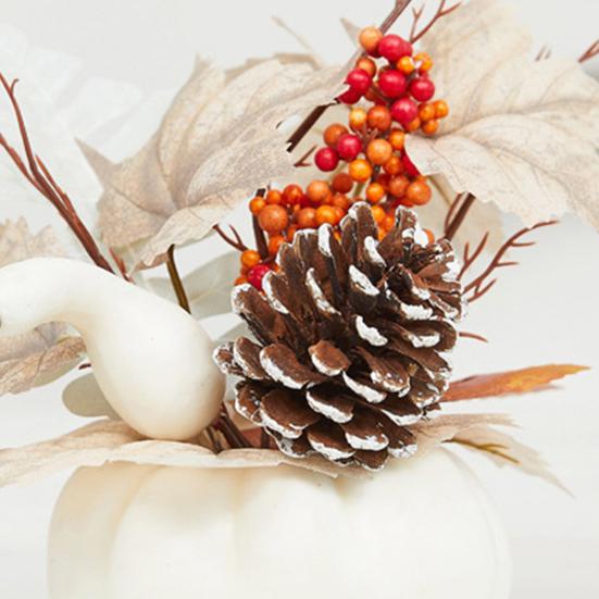 Пенопластовые тыквенные осенние украшения из тыквы с реалистичными кленовыми листьями и ягодами, центральные элементы стола, декор для Дня благодарения, столовая, кухня