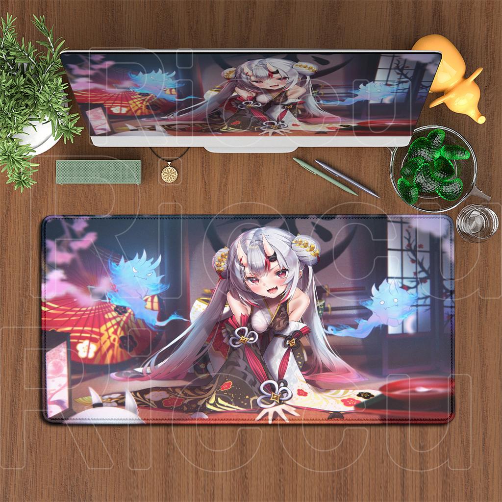 Anime Non-slip Rubber Mouse Pads Large Gamer Desktop Cabinet Carpets Hololive Nakiri Ayame Mauspad Office XXL Gaming Accessories