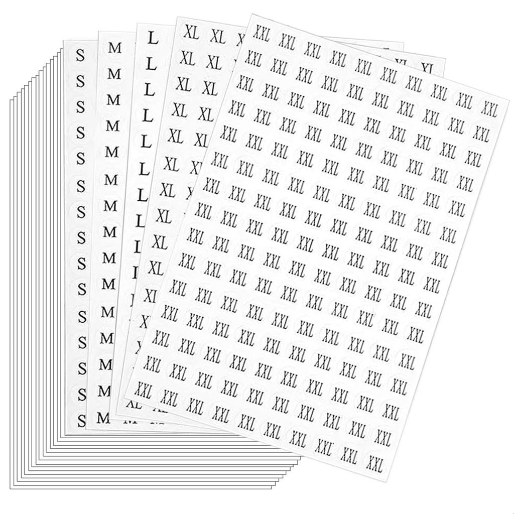 Size Stickers S M L XL XXL 5 Size Diameter 13 Total 30 4500 Clothes Size Label Clothing Size Marking Commercial Use Set, Round, Mm, Sheets, Pieces,