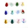 5Pcs 14*8mm Colorful Petals Drop Shape Gradient Smooth Glass Pendant For Jewelry Making DIY Bracelet Necklace Earring