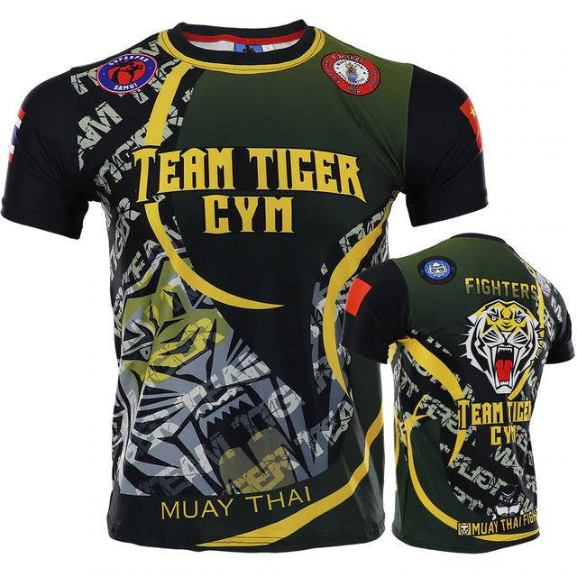 MMA Breathable Boxing Jerseys Tiger Muay Thai Kick Boxing Sweatshirt Men T-Shirt