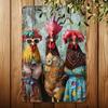 Chic Vintage Chicken Tin Sign, Fashionable Rooster Wall Decor, Iron Foil Engraving Art for Home