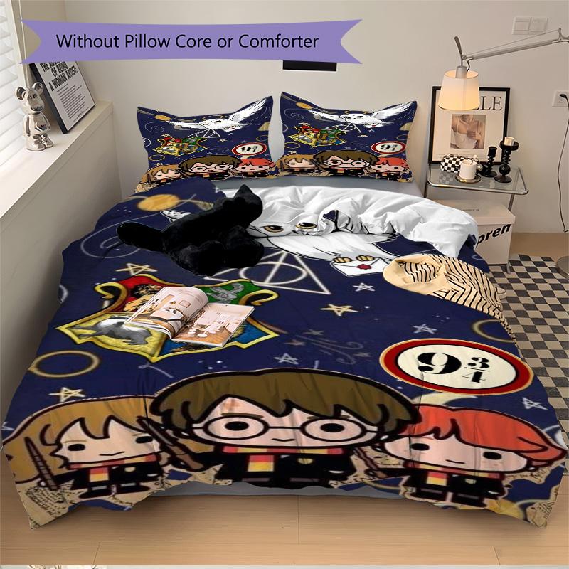 Harry Potter Adventure Print 3Pcs Bedding Setduvet Cover With 2 Bedropillowcase Home Birthday Gift
