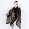 Women’s Color Block Cashmere Feel Shawl Wrap Open Front Casual Warm Poncho Cape Oversized Sweaters Soft Cardigan Versatile Shawls for Fall Winter