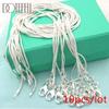 Xiaomi DOTEFFIL 10 шт./Лот 16/18/20/22/24/26/28/30 Дюймов 1,2 мм Змеиная Цепь Ожерелье Серебристого Цвета Для Женщины Мужчины Модные Украшения