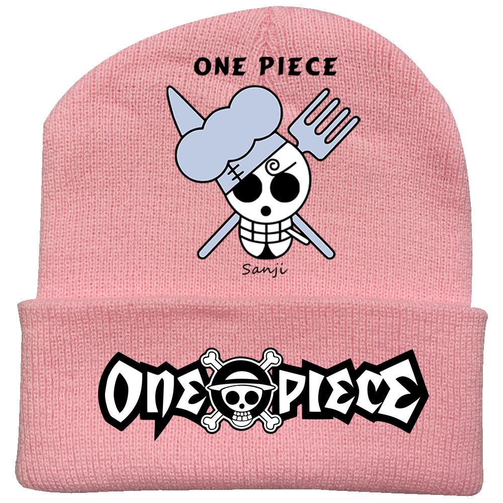 Вязаная шапка из аниме One Piece: Теплая, с бархатной подкладкой, с отворотом, взрослая уличная шапка-бини