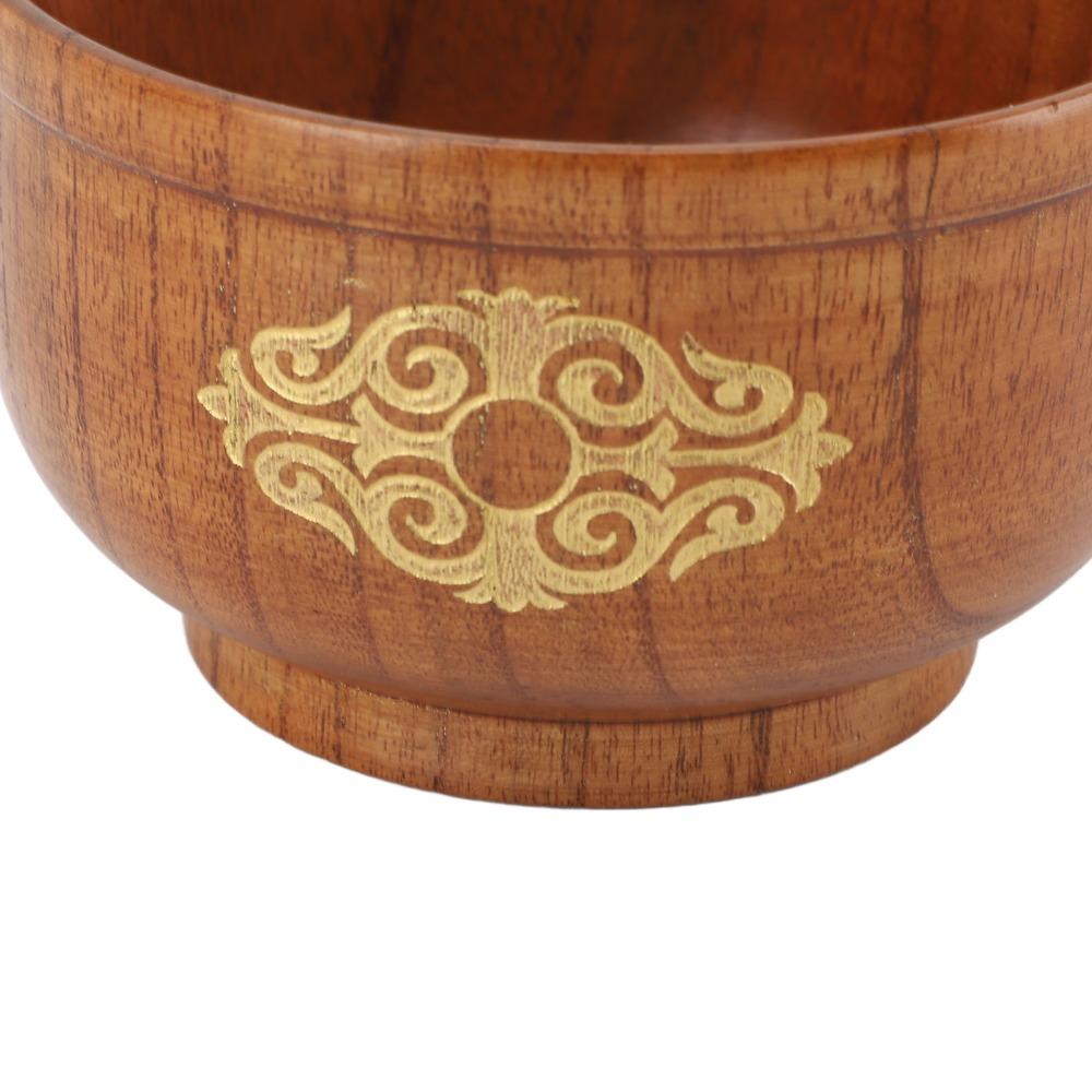 One‑piece Carved Integrated Rice Bowl Solid Wood Breakfast Bowl Food Bowl Light Food Matching