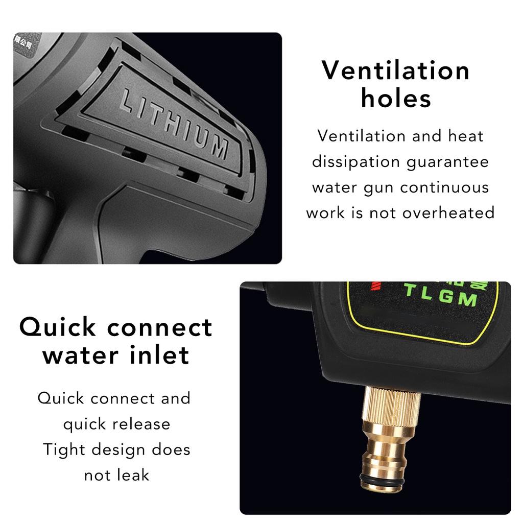 88 В Ручная Беспроводная Мойка Высокого Давления для Автомобиля Автоматический Распылитель Мойка для Автомобиля Очиститель Подходит для Аккумулятора 1000 Вт