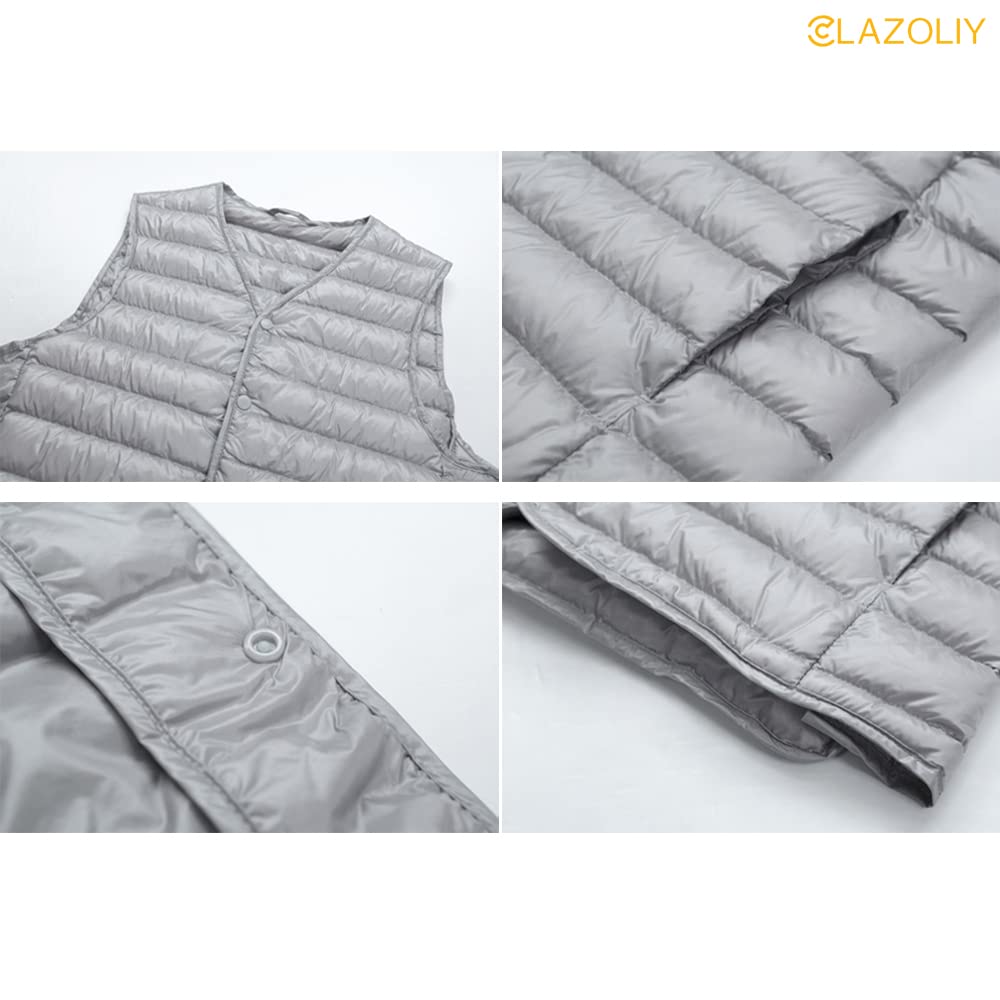 CLAZOLIY Мужской жилет без воротника с внутренним пухом и CL111, Сверхлегкий, Теплый, Легкий, Компактный, (XL, темно-синий)