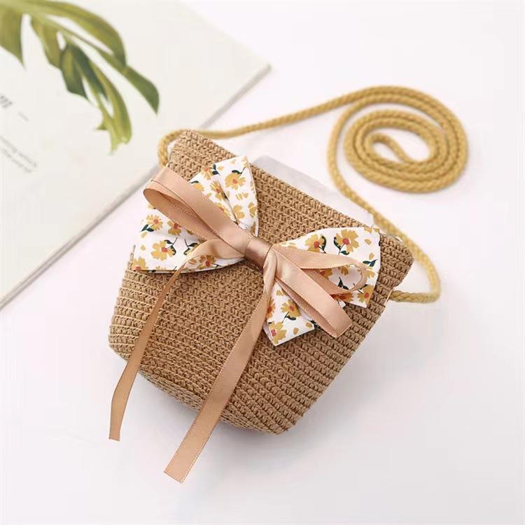 Summer children's sun hat spot straw hat bag cover children's sunscreen beach hat straw sun hat
