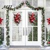 Bedroom Living Room Festive Decor Candy Cane Christmas Teardrop Swag, Red White Striped Peppermint Swag Durable Seasonal Wall Hanging Wreath for Front