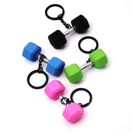 Mini Dumbbell Pendant Keychain Bag Cell Phone Wallet Durable Decorative Keyring Handbag Car Decoration Accessory