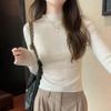 Half Turtleneck T-shirt Base Shirt for Women New Solid Color Inner Wear Autumn and Winter Fashionable Long-sleeved Knitted Top