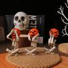 Halloween Pumpkin Skull Statue – Unique Spooky Home Decor Accessory – Frightening Doll for Shelf, Mantle or Entryway Decoration