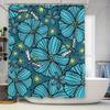 Vibrant Blue Floral Shower Curtain Modern Bathroom Decor Waterproof Fabric With Hook Rings For Bathtub Or Poolside Use.
