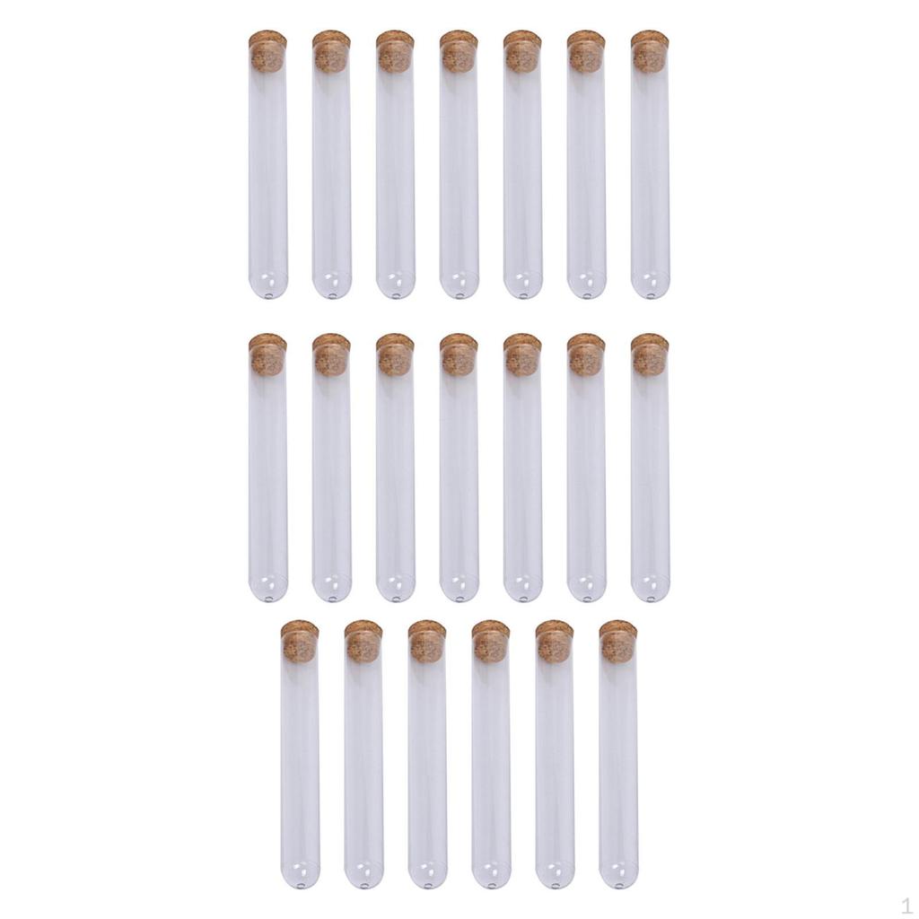20 Pieces Test Tubes with Cork Stoppers, Beads Storage, Multipurpose, Sample Storage for Plant