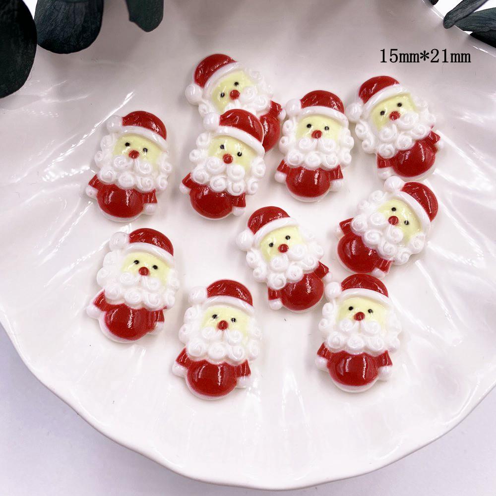 Красочные рождественские комбинированные фигурки из смолы с плоской спинкой, мультяшные фигурки, узор, сделай сам, скрапбук, художественный материал, орнамент