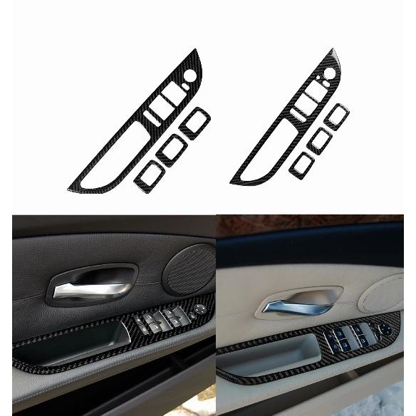 Для BMW E60 автомобиля, обшивка переключателя подъема окна, наклейка из углеродного волокна, наклейки, отделка 2004, 2005, 2006, 2007, 2008, 2009, 2010, аксессуары