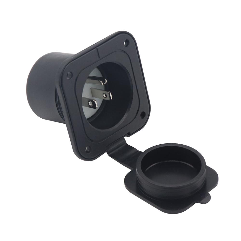 Вилка ввода питания для RV 125 В 15 А 5-15P с всепогодной крышкой для кемпера, прицепа, лодки