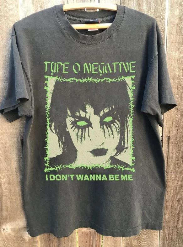 Ретро Футболка Type O Negative Угольно-серая Реплика Повседневная С Принтом Мужская Женская Футболка Уличная Мода Харадзюку Летняя Новая Футболка Оверсайз