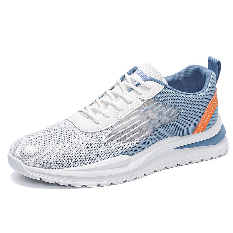 Мужская обувь 2024 новая летняя дышащая сетчатая обувь летающая тканая сетка повседневная универсальная молодежная беговая спортивная трендовая обувь