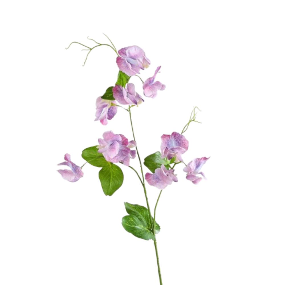 Creative 55cm Artificial Pea Flowers Elegant Plastic Silk Pea Blossom Branch Handmade Real Touch Fake Flower Home Living Room