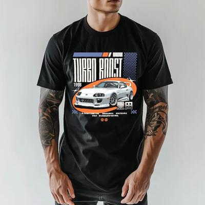 JDM Японская уличная футболка - Турбонаддув Тюнинг, Гонки, Японский стрит-рейсинг