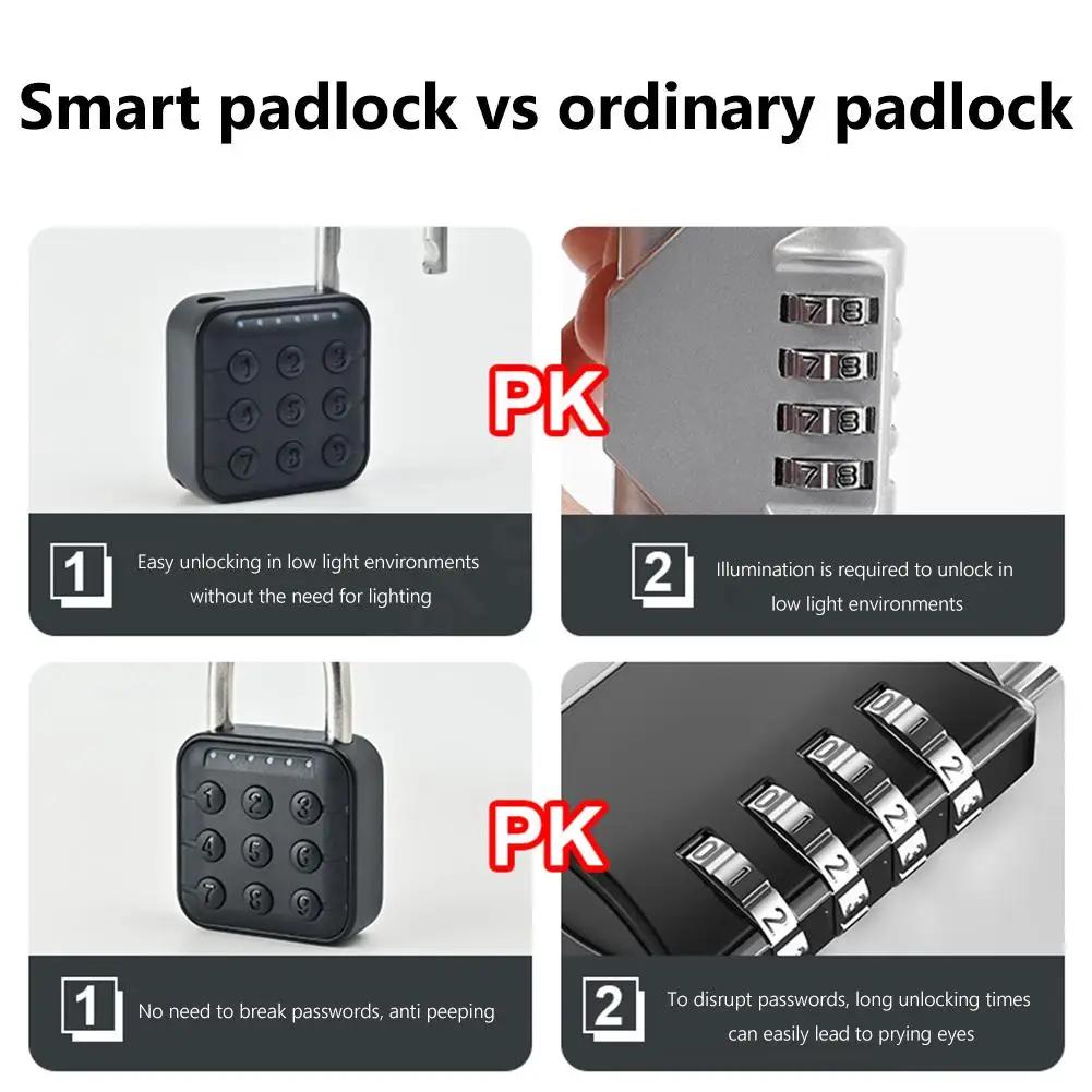 Smart Fingerprint Door Lock Keyless Quick Unlock Anti Theft BiometricPadlock IP67 Waterproof Home Travel Security Password Lock