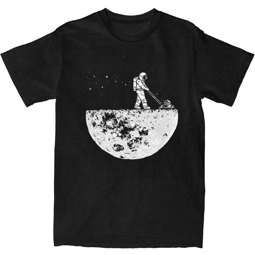 Футболка с изображением астронавта «Коси Луну» Забавные космические футболки в стиле хиппи Классическая футболка с коротким рукавом Летняя хлопковая одежда