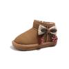 Sweet Girls Cherry Bow-te Cotton Boots Winter Cold-proof Children's Velvet Thickened Non-Slip Waterproof Snow Boots Shoes I10084