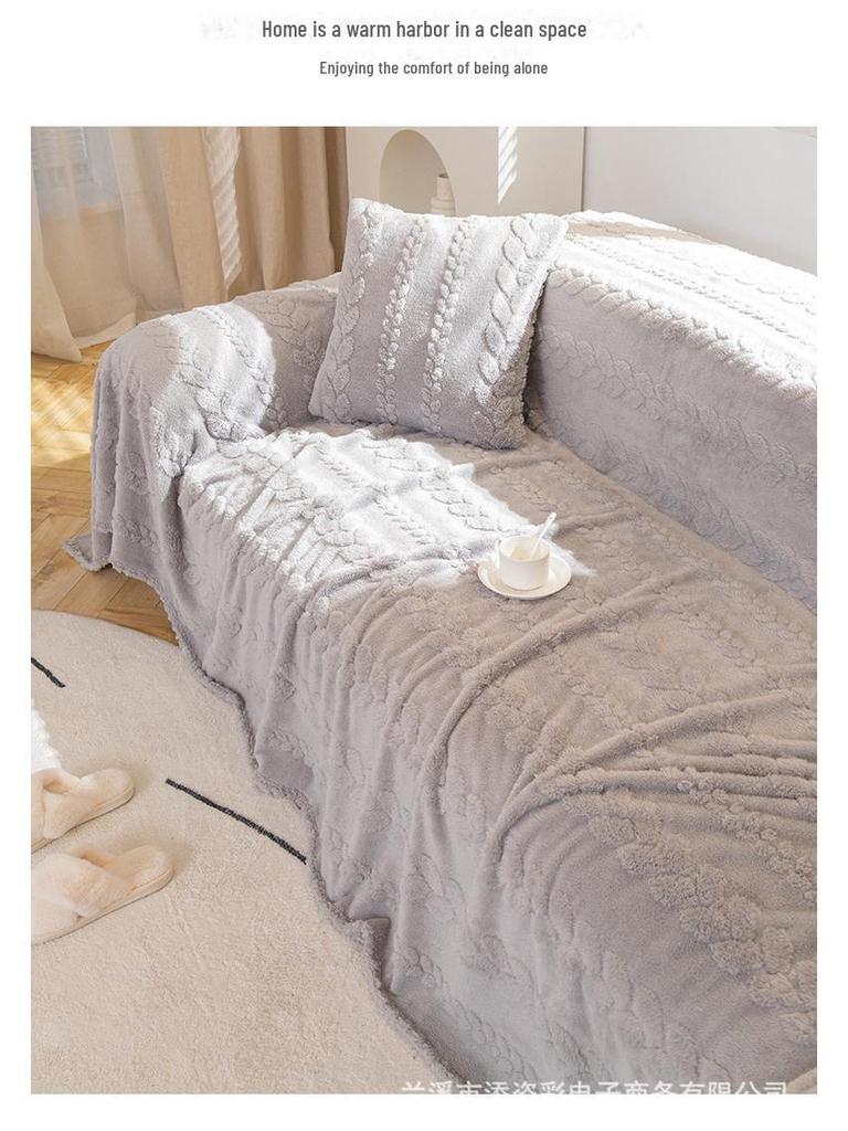 Плюшевый универсальный зимний чехол для дивана - защита от царапин и комплексная защита