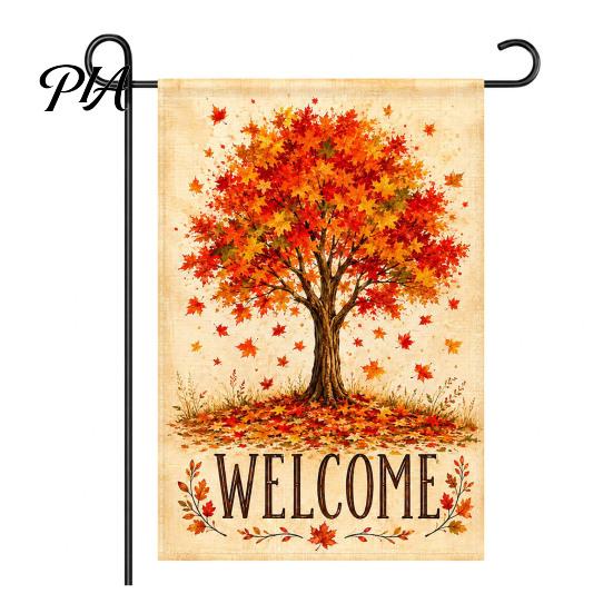 Decorative Pieces for Front Wall Stacked Pumpkin Garden Flag, Burlap Look Fall Outdoor Decor, Gift Ideas Festivals Double Sided Holiday Yard