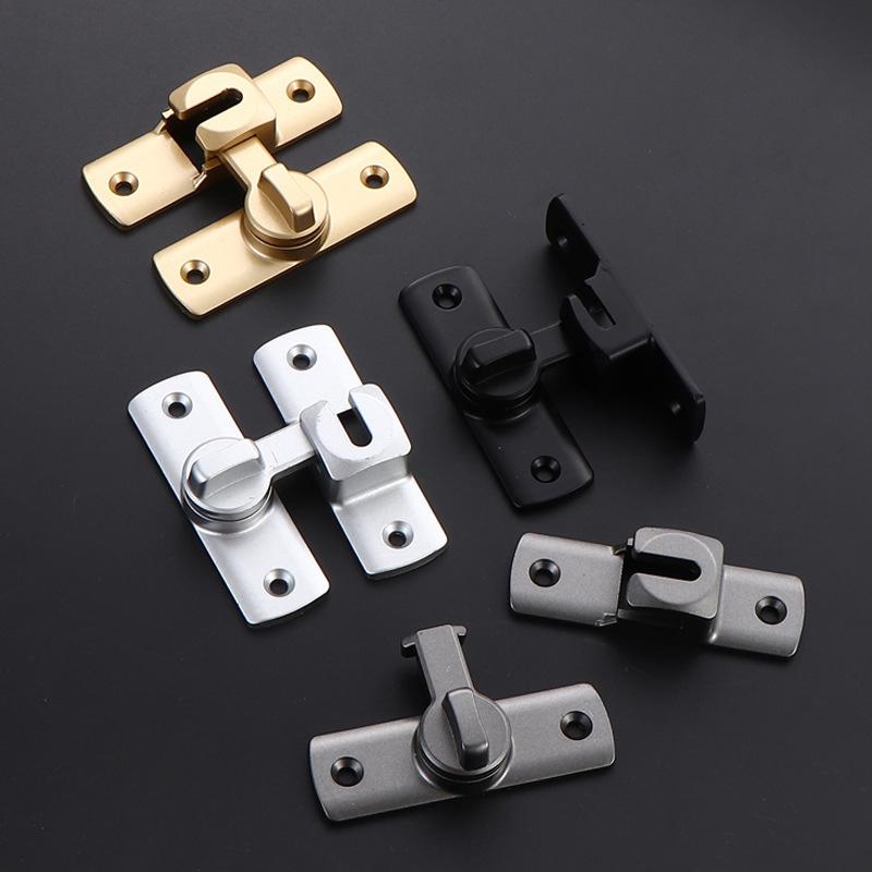 Punch-Free Hasp Latch Door Lock Black Cabinet Locks Kids Safety Lock Barn Door Sliding Door Anti-Pried Hook Lock Hardware