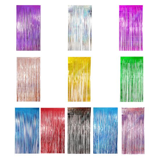 3 шт. Дождь Занавес 1 х 2,5 м Блестящий Набор Задника из Фольгированной Бахромы Кисточки Фон Занавески Свадьбы Реквизит для Фотобудки Украшение для Вечеринки