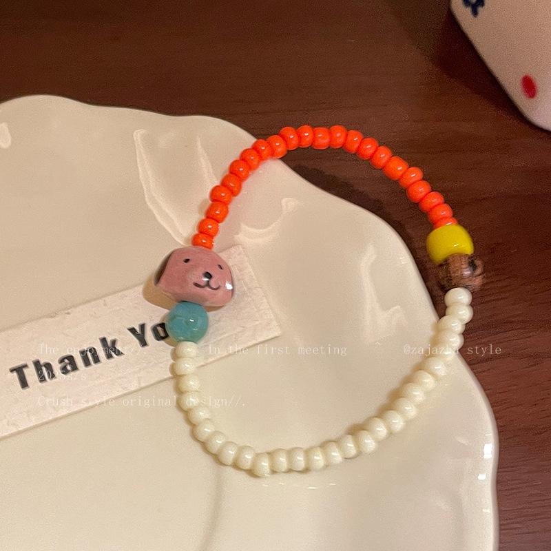 Маленький свежий цвет щенок браслет ниша милая девушка сердце браслет летняя студенческая вечеринка девушка украшения