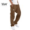 Comfortable Breathable Commuter Pants Men Cargo Trousers, Loose Fit Jogger with Adjustable Drawstring Stylish Hip Hop Inspired Trousers Cuff,