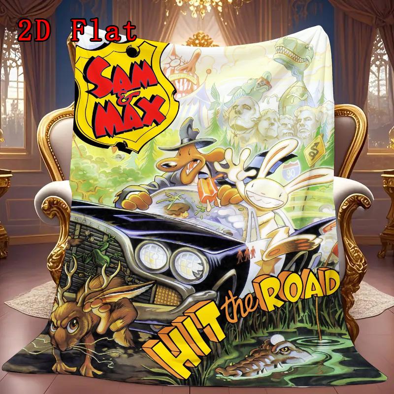 Sam & Max Hit the Road 2D Flat Pattern Flannel Blanket High quality All Seasons Warmth and Comfort Perfect for Christmas Gifts.P260914475