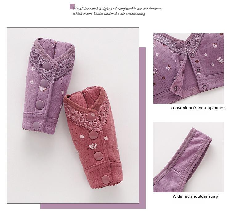 Ultra-Thin Lace Front Buckle Comfort Bra for Middle-Aged & Elderly Women