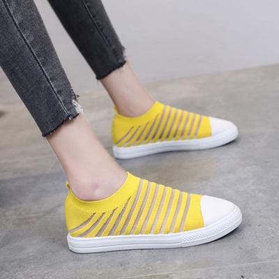 Модная симпатичная повседневная обувь для женщин весна-лето 2024 без каблука женская обувь с шикарным острым носком горячая мода теннис холст желтый плоский тренд