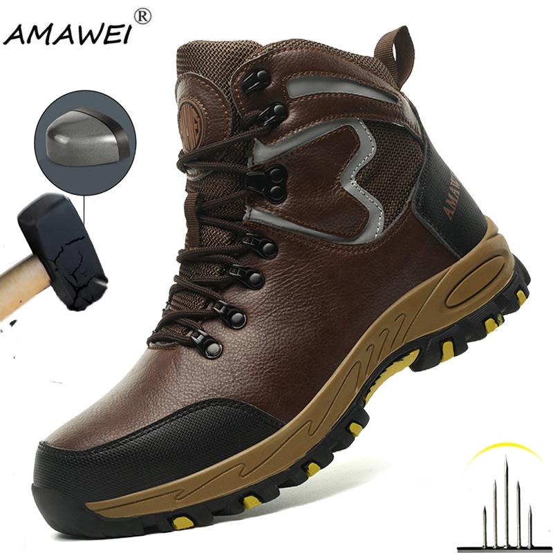 Men Safety Shoes Work Sneakers Indestructible Shoes Puncture-proof Protective Shoes Work Boots Steel Toe Oil-resistant Shoes