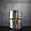 Medieval Crusader Helmet Templar Knight High Quality Steel Golden Cross Pre Fitted Liner Cosplay Gift