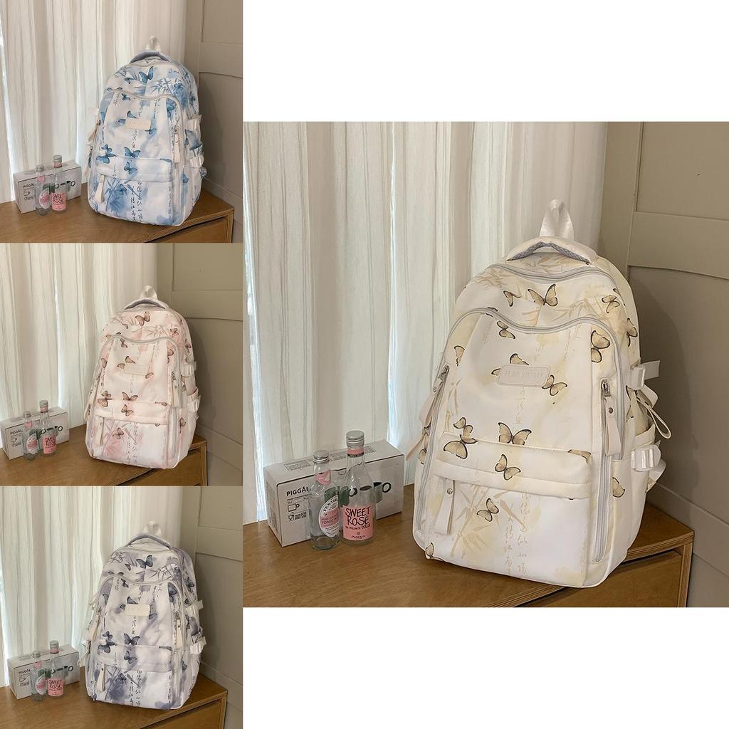Chinese Cultural Womens School Backpack With Nylon Material And Lightweight Design For Travel And Study