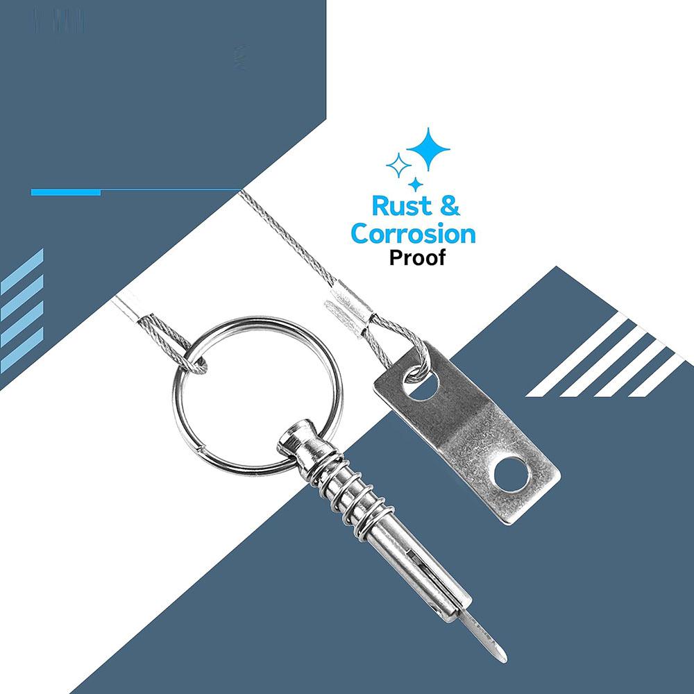 4x Быстросъемные штифты из нержавеющей стали 316 для лодочного тента Бимини, быстросъемный штифт 1/4