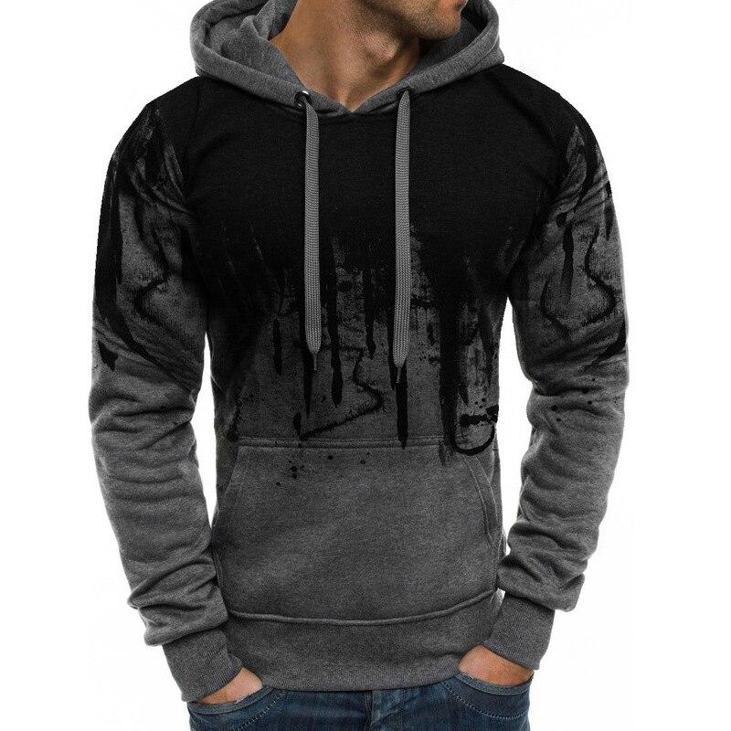 Men's Sports Hooded Sweaters  Men's Sweaters  Ink-splashing Printing and Dyeing Hoodies