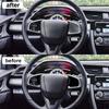 For Honda Civic 10th Gen 2015-2020 Real Soft Carbon Fiber Sticker Car Steering Wheel Panel Interior Trim