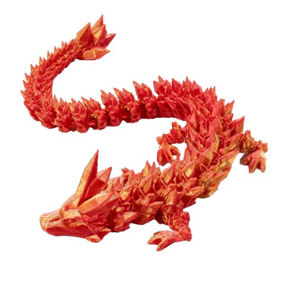 3D Printed Dragon Figurine Movable Joints Chinese Loong Figure Articulated Dragon Model Fidget Toy Desktop Decoration Ornament