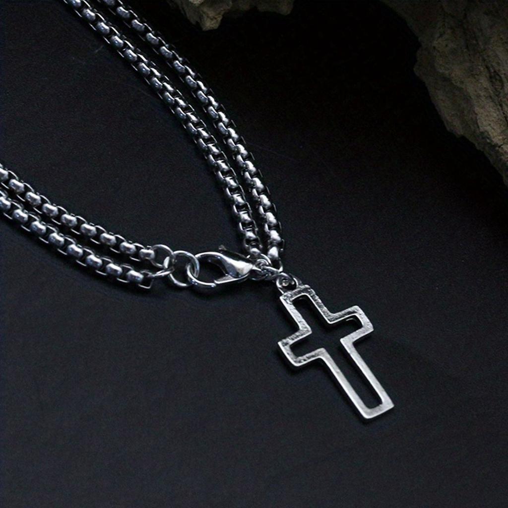 1 шт. Хип-хоп серебристый цвет крест двухслойная цепочка браслет для мужчин женщин браслет