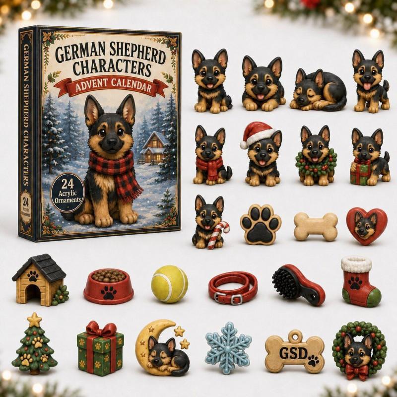 2026 Dog-Themed Christmas Advent Calendar Acrylic Blind Box Gift Kids Adults Decorative Hanging Ornament